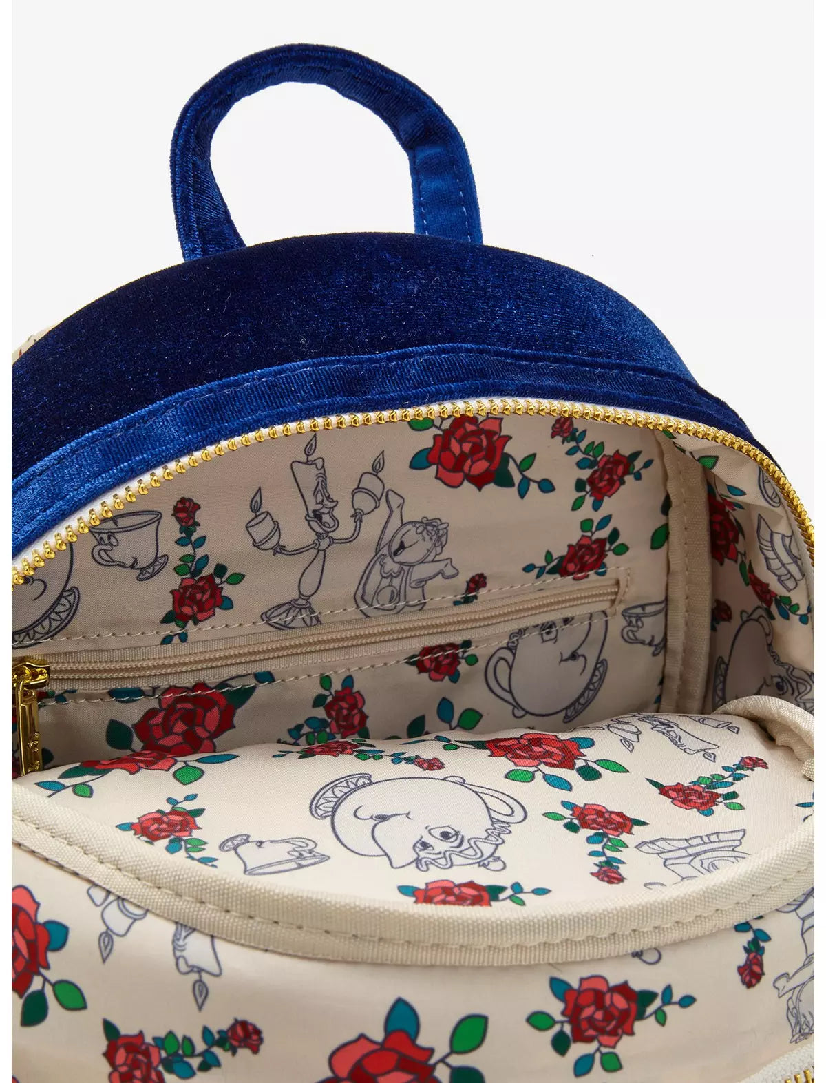 Mini Mochila Loungefly de Terciopelo de La Bella y La Bestia