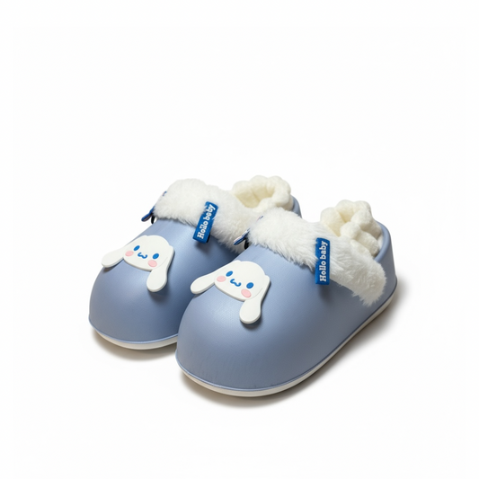 Pantuflas Cinnamoroll Azules con Peluche