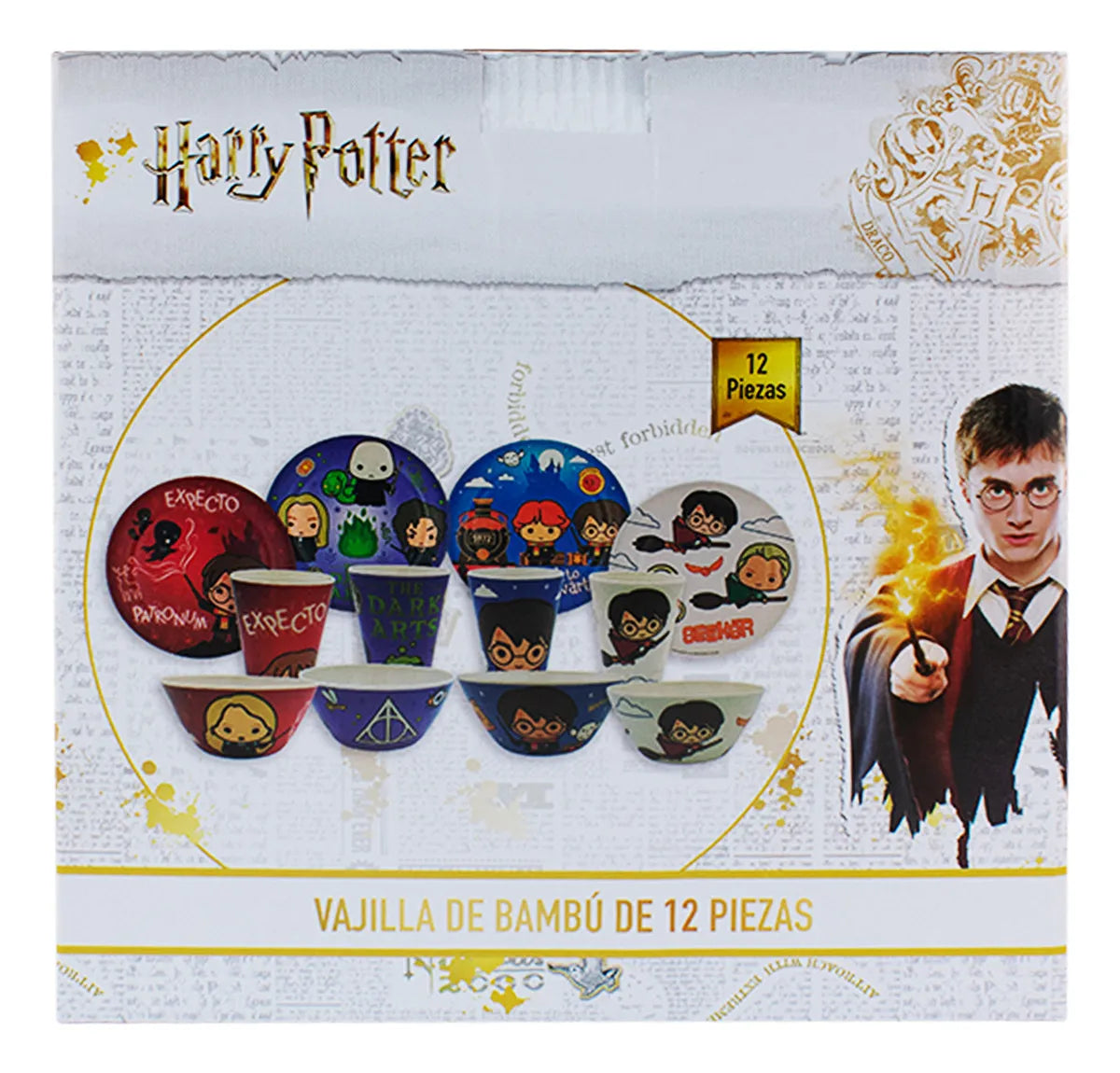 Vajilla De Bambú Harry Potter 12 Pzas