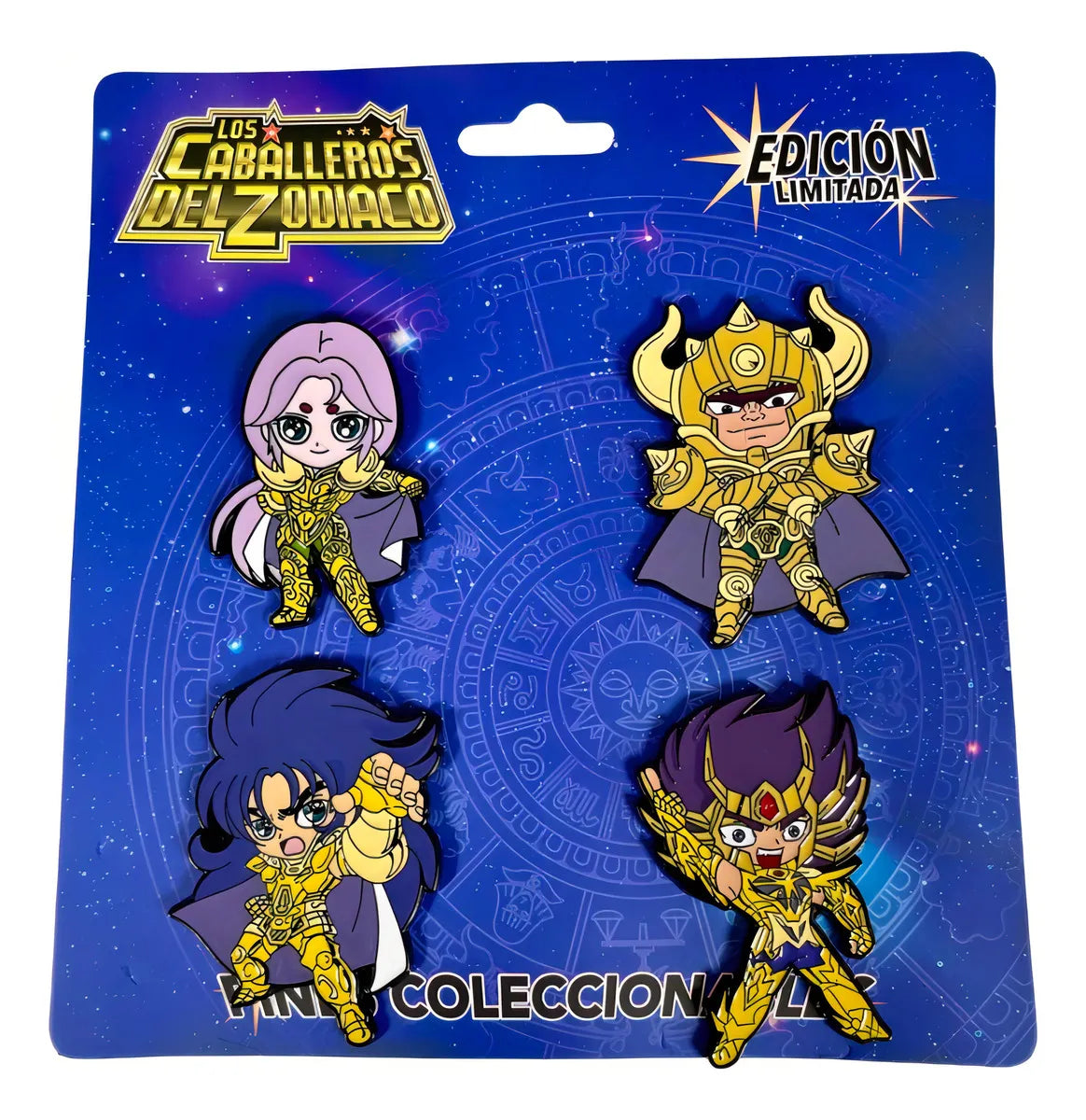 Set 4 Pines Metalicos Kanon, Mu Aldebaran - Caballeros Del Zodiaco