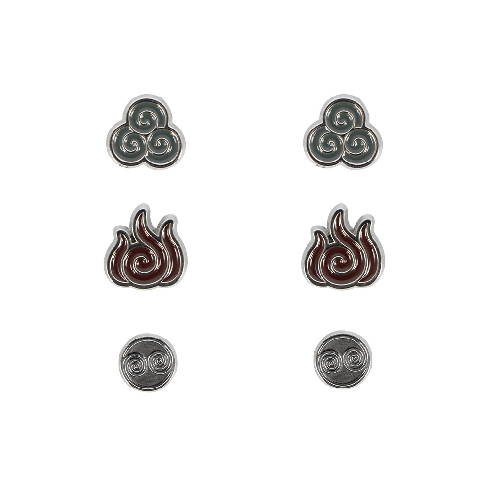 Aretes Kit 3 Piezas Avatar Nación del Fuego y Aire