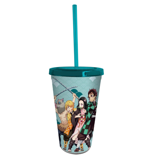 Vaso con Popote Demon Slayer: Kimetsu no Yaiba Retrato grupal