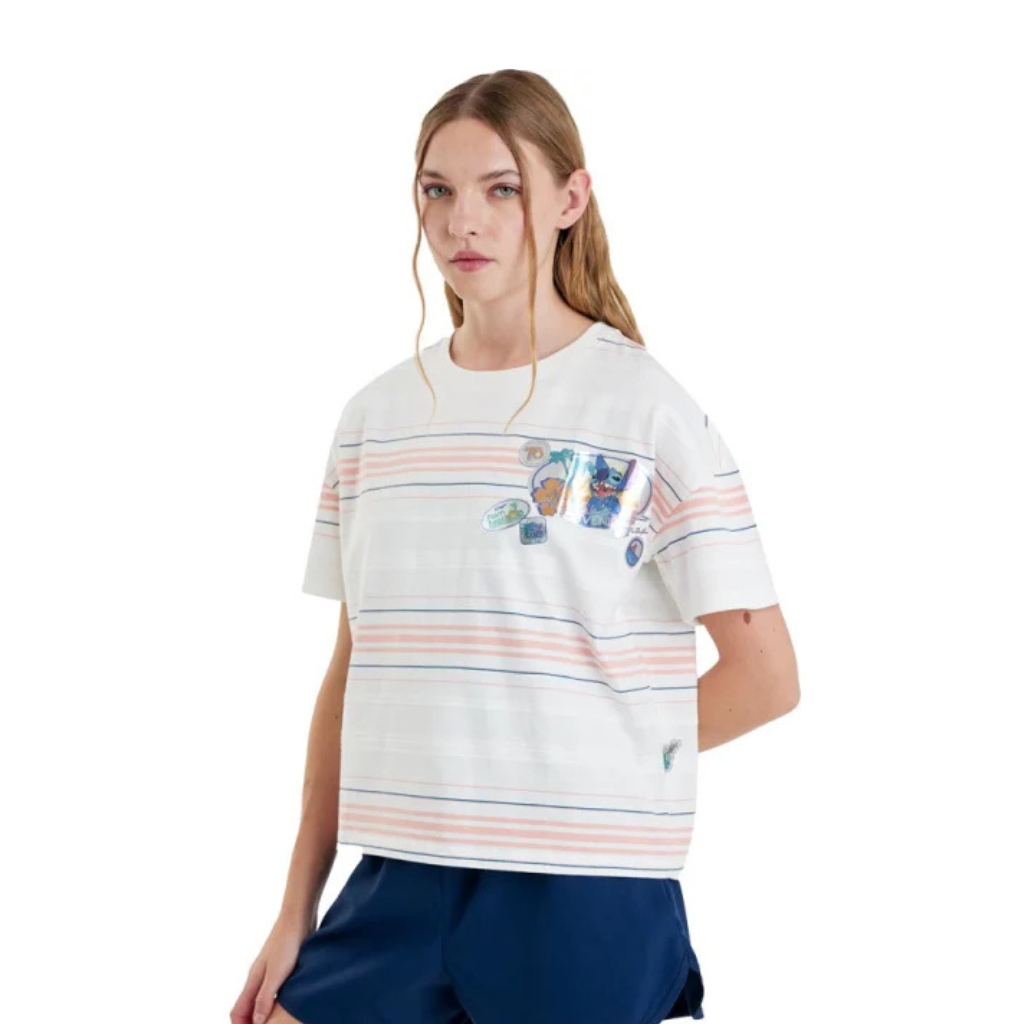 Playera Stitch Surf Hawaii – Rayas Naranjas