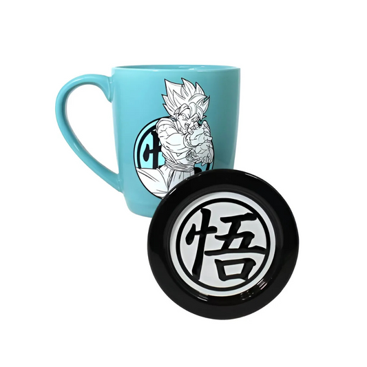 Taza Dragón Ball Con Portavasos Goku Super Saiyan