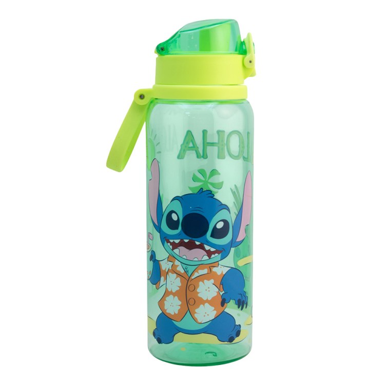Botella Disney Stitch con Tapa Abatible – Diseño Tropical