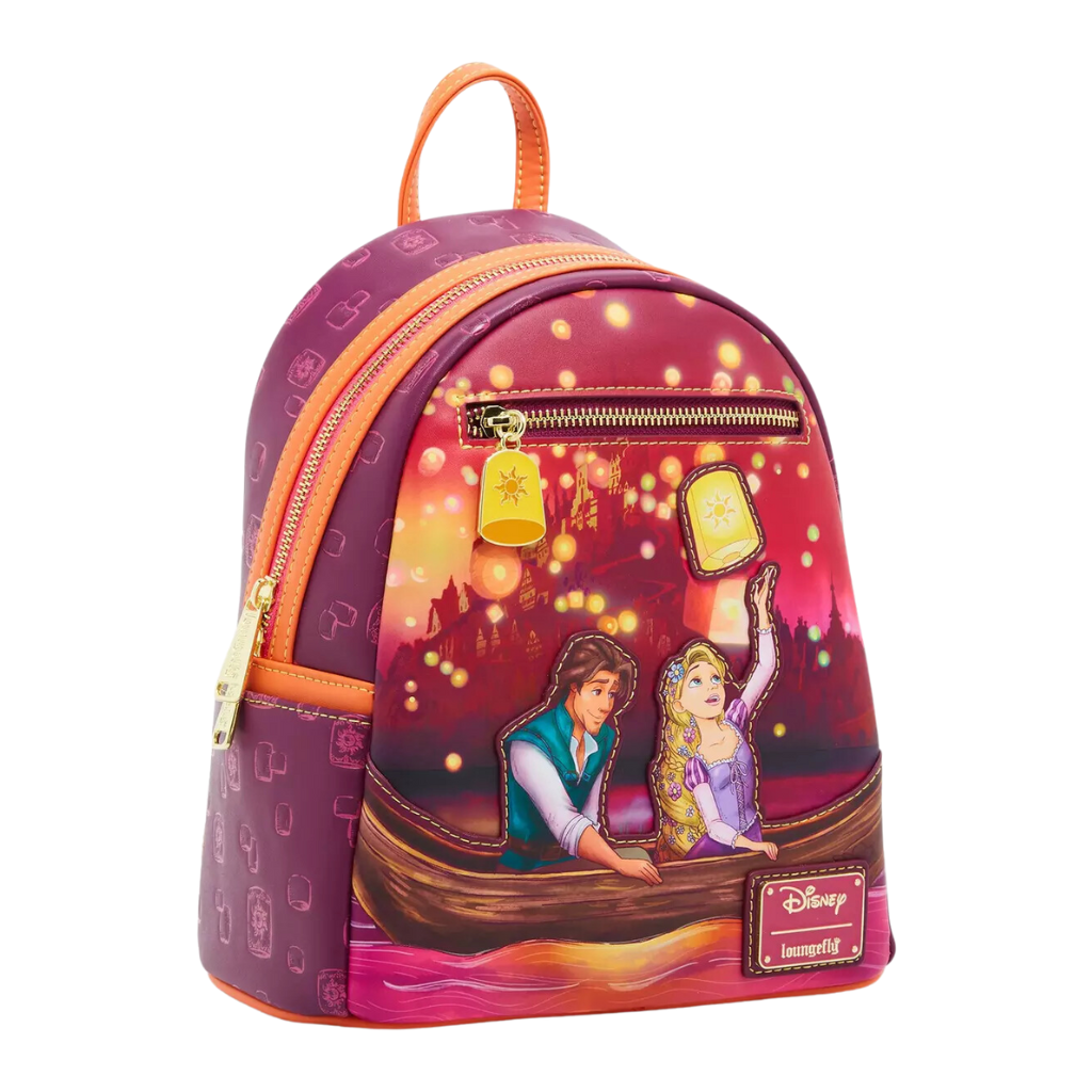 Mini Mochila Loungefly Disney - Rapunzel y Flynn Brilla En La Oscuridad