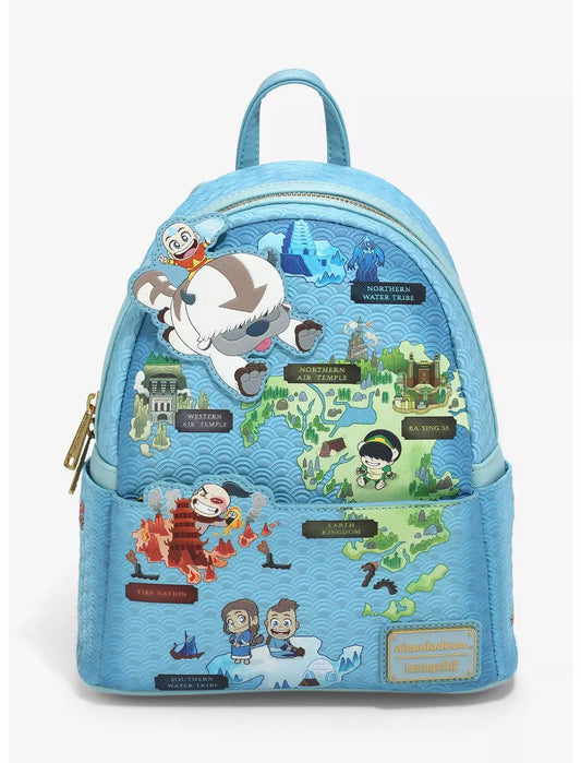 Mini Mochila Loungefly Avatar: The Last Airbender Con Mapa De Aang y Appa