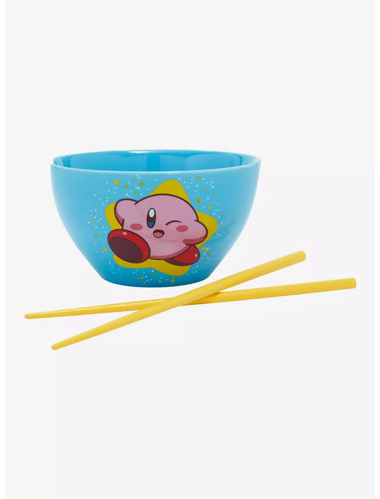 Nintendo Kirby Blue Ramen Bowl con palillos