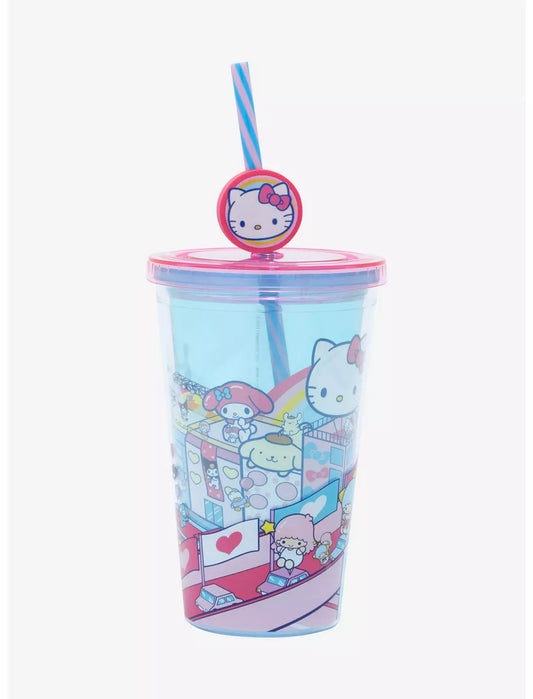 Vaso con Popote de Hello Kitty & Friends