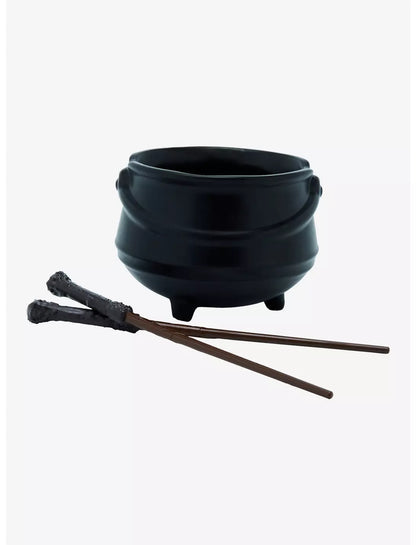 Tazón de ramen de Caldero de Hogwarts de Harry Potter y Palillos de Varita