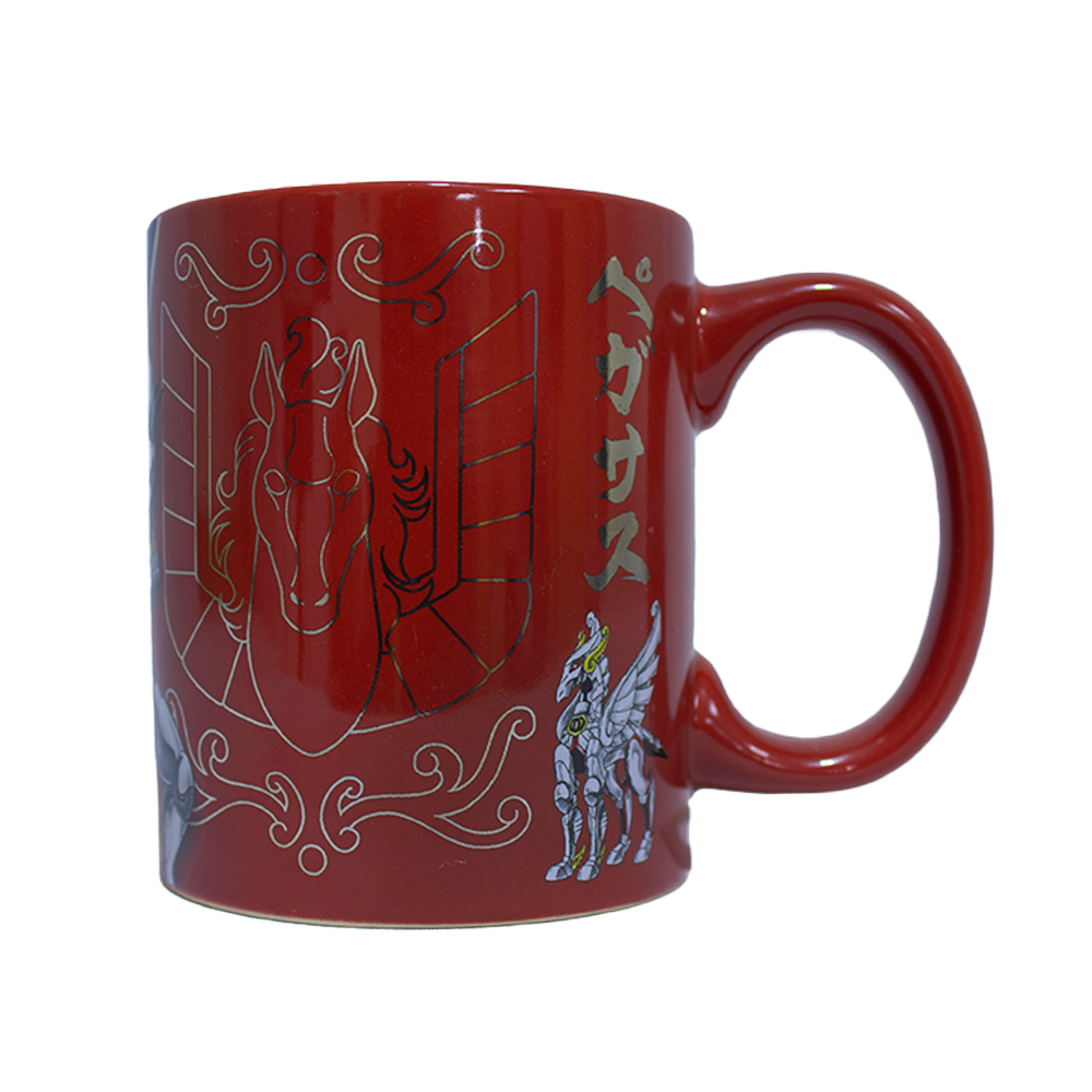 Taza Coleccionable Caballeros Del Zodiaco Acabados Metálico Seiya El Pegaso