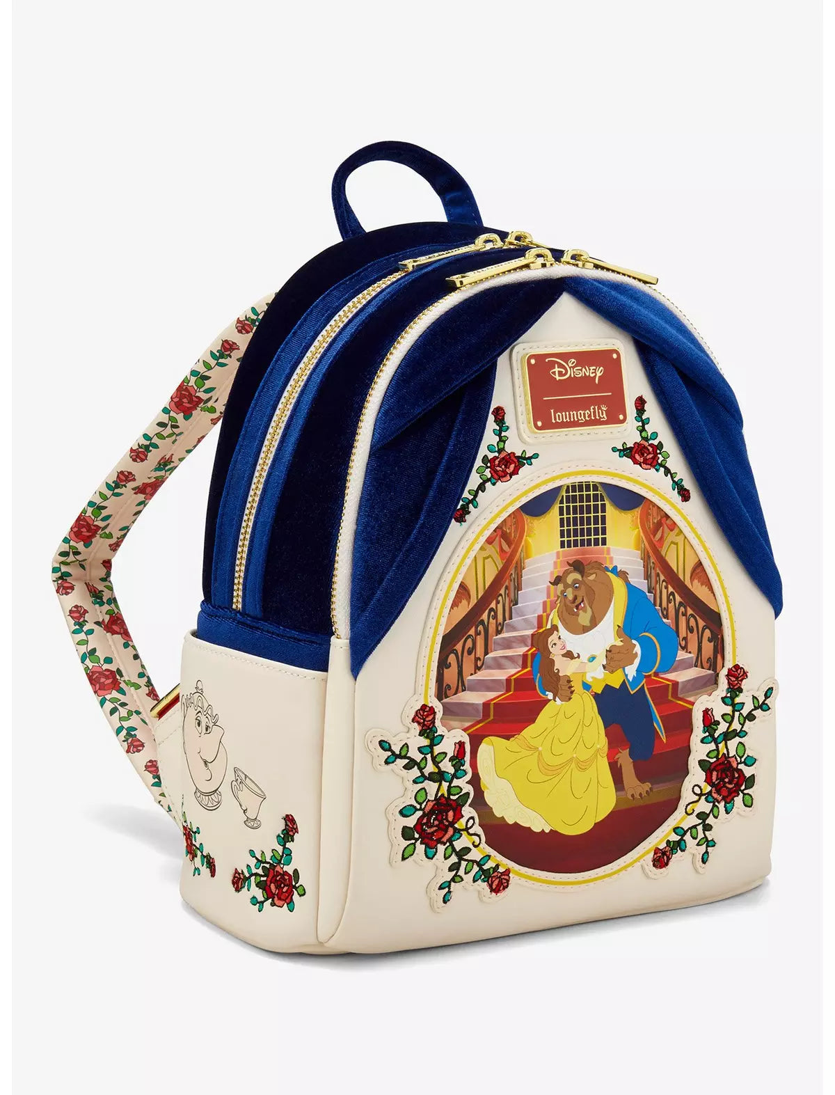 Mini Mochila Loungefly  de Terciopelo de La Bella y La Bestia