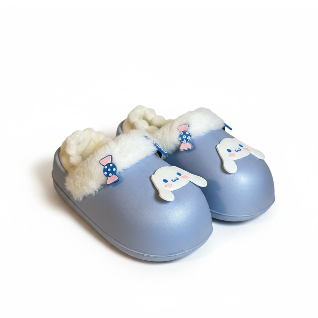 Pantuflas Cinnamoroll Azules con Peluche