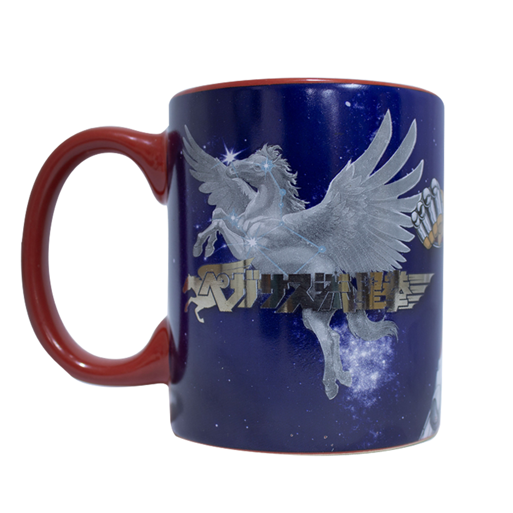 Taza Coleccionable Caballeros Del Zodiaco Acabados Metálico Seiya El Pegaso