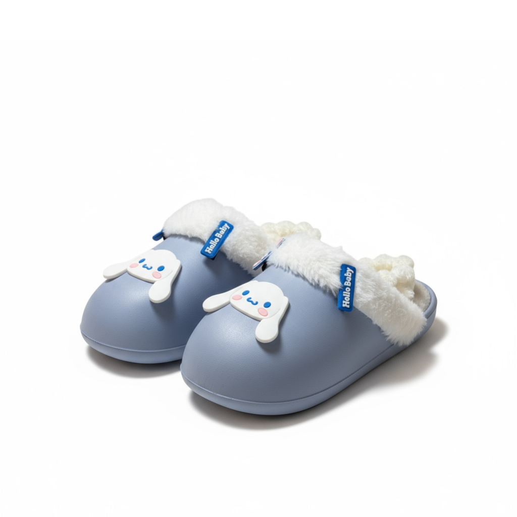 Pantuflas Cinnamoroll Azules con Peluche