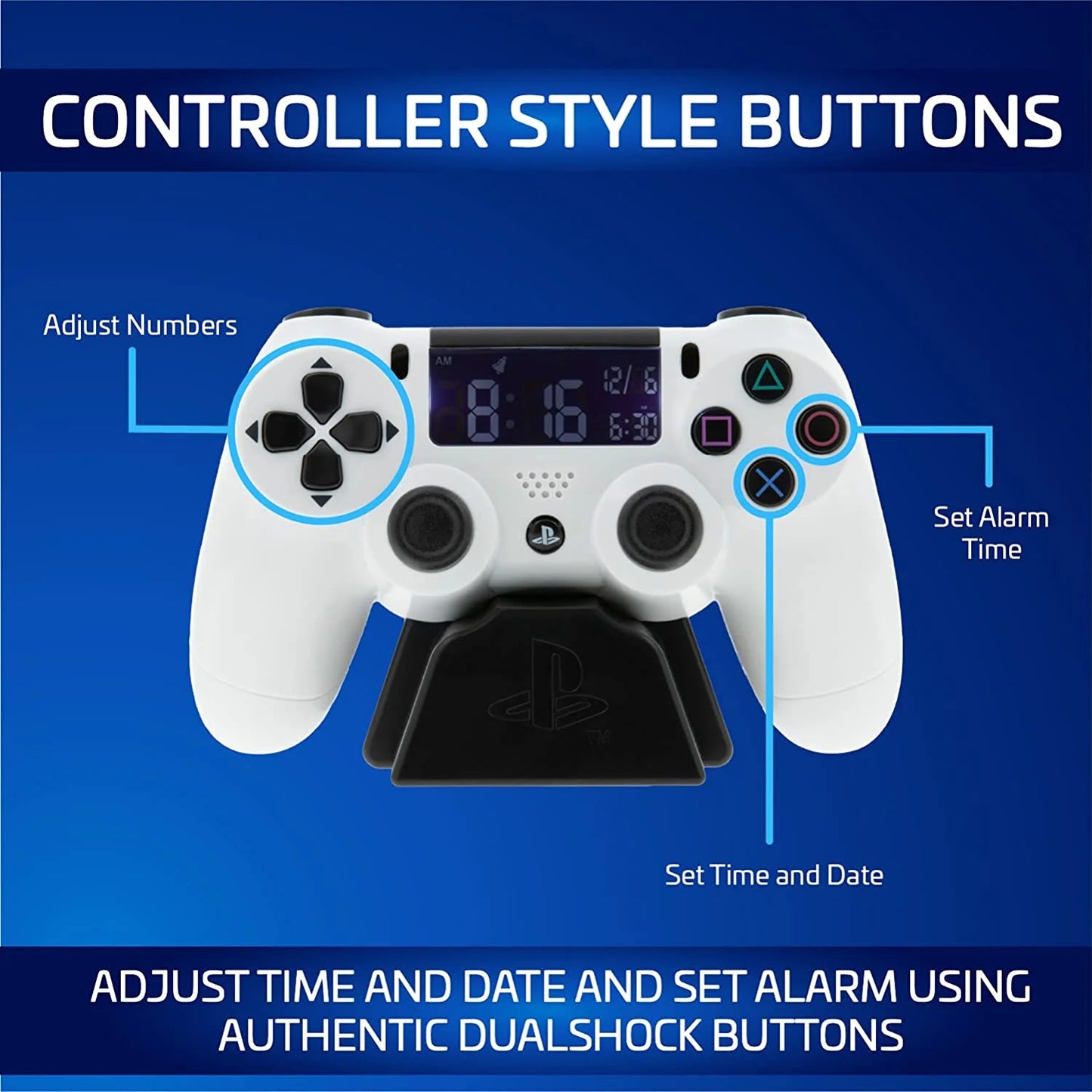 Reloj Despertador Playstation Con Diseño De Control