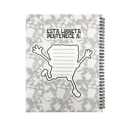 Libreta Cuaderno Profesional Bob Esponja 100 Hojas Con Stickers