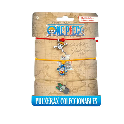 Pulseras De La Amistad Set 3 Pzs One Piece - Mugiwara (Luffy, Nami, Usopp)