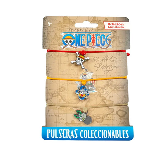 Pulseras De La Amistad Set 3 Pzs One Piece - Mugiwara (Luffy, Nami, Usopp)