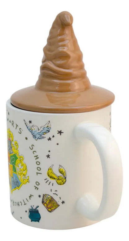 Taza 3D Harry Potter - Universo Harry Con Tapa De Sombrero