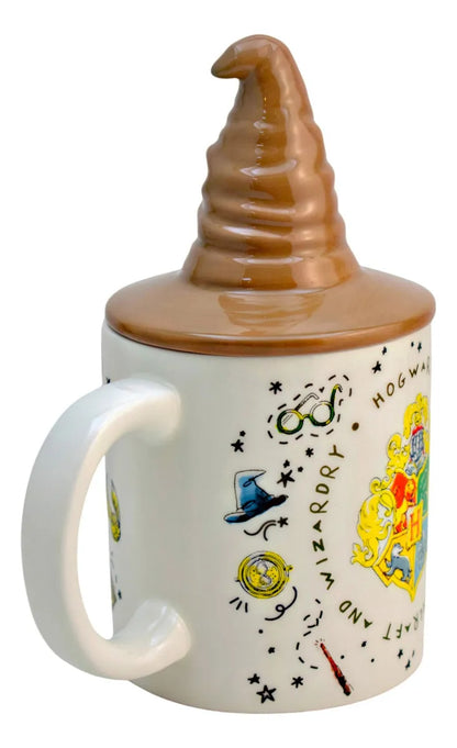 Taza 3D Harry Potter - Universo Harry Con Tapa De Sombrero