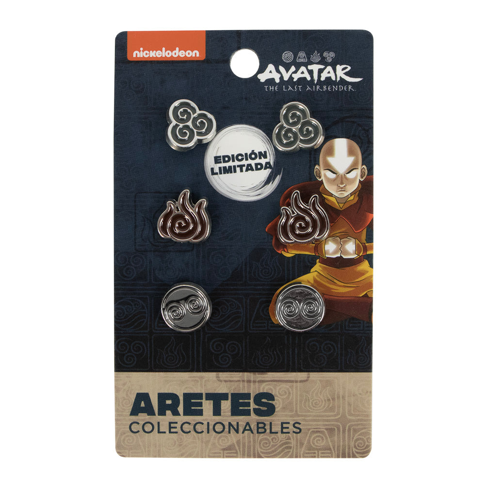 Aretes Kit 3 Piezas Avatar Nación del Fuego y Aire