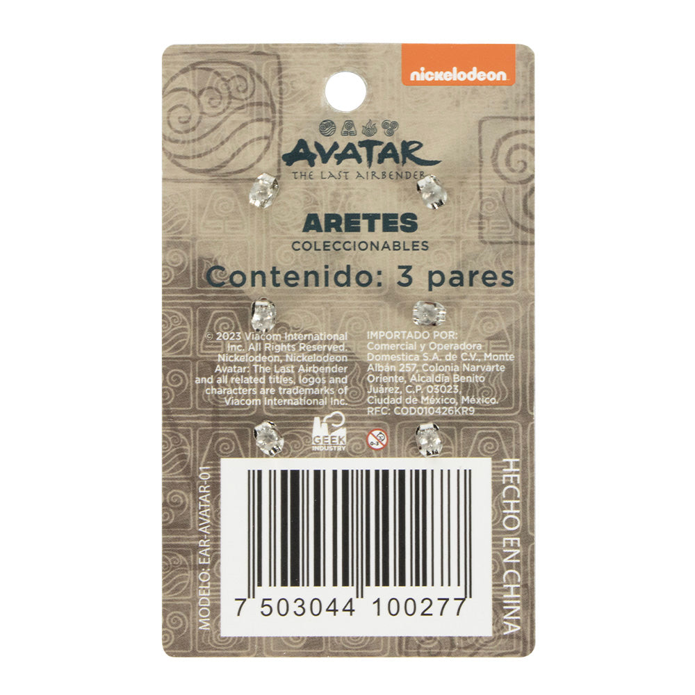 Aretes Kit 3 Piezas Avatar Nación del Fuego y Aire
