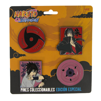 Pin Naruto Uchihas Kit 4 Coleccionables Edición Especial