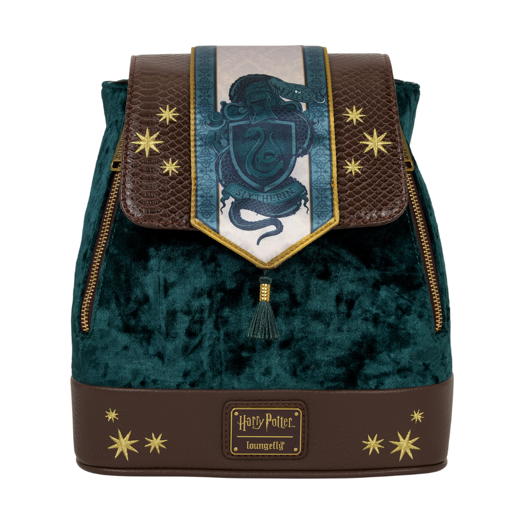 Mini Mochila Loungefly  de Terciopelo Harry Potter Slytherin