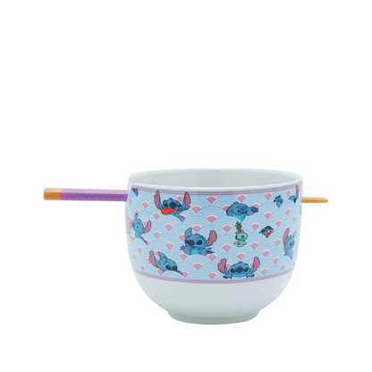 Bowl de Ramen Stitch & Angel con Cuchara
