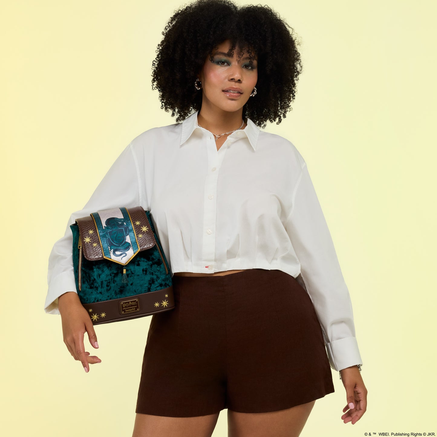 Mini Mochila Loungefly  de Terciopelo Harry Potter Slytherin