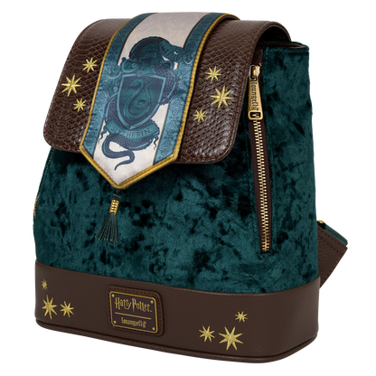 Mini Mochila Loungefly  de Terciopelo Harry Potter Slytherin