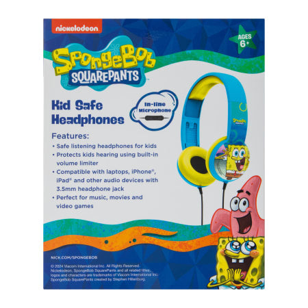 Auriculares Infantil Con Micrófono Bob Esponja