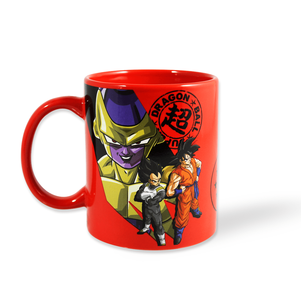 Taza Dragon Ball Super – Goku, Vegeta y Golden Freezer