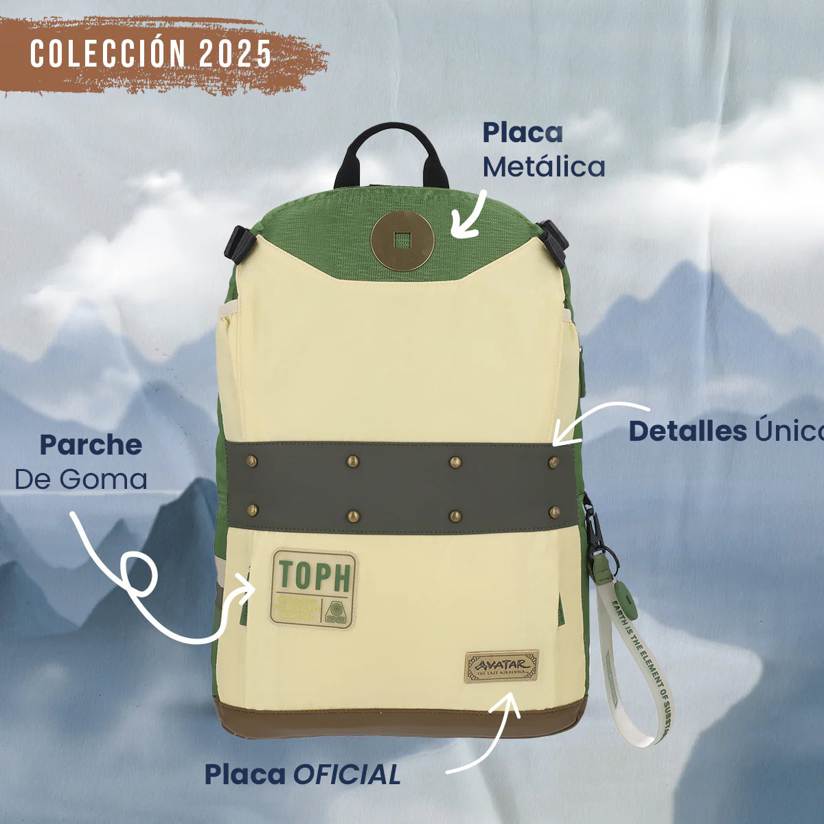 Mochila Avatar Toph Nación De Tierra