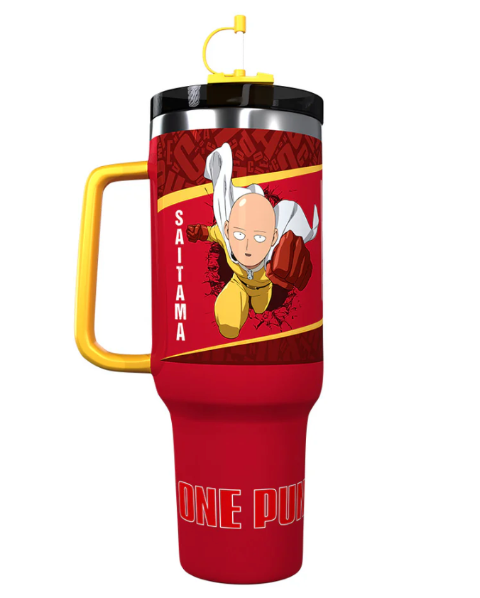Termo Jumbo 1.1 Lt One Punch Man - Saitama Ell Calvo con Capa