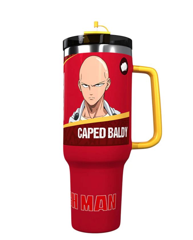 Termo Jumbo 1.1 Lt One Punch Man - Saitama Ell Calvo con Capa
