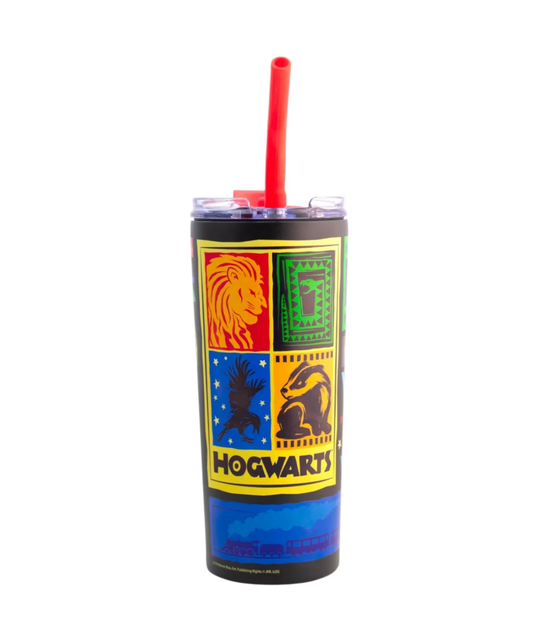 Termo Hogwarts con Popote de Harry Potter