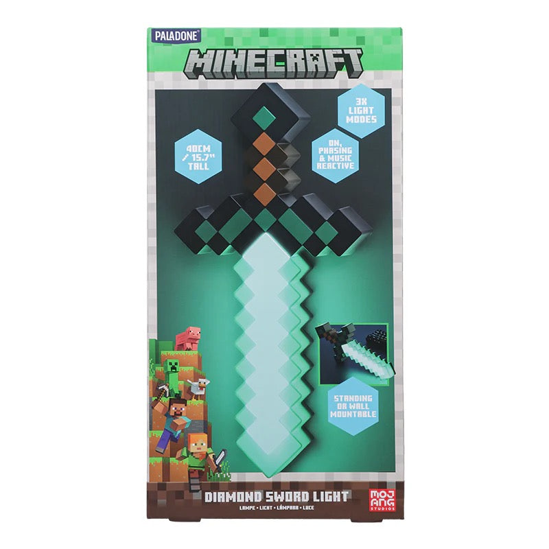 Lámpara Minecraft Espada de Diamante Luz de Noche Original
