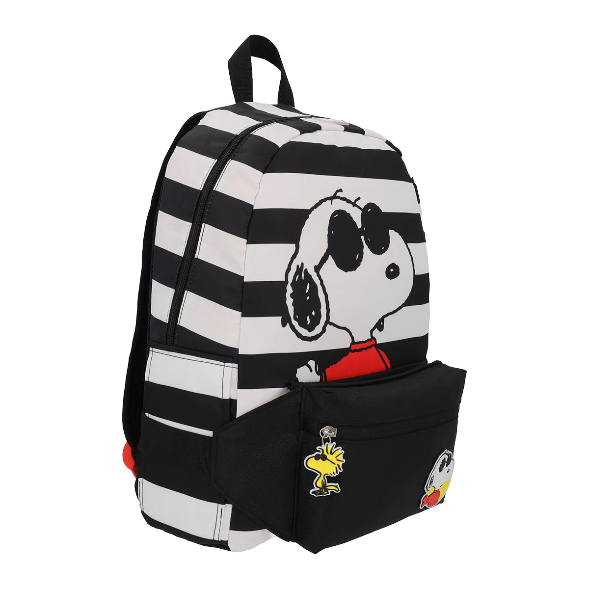 Mochila Con Cangurera Peanuts Snoopy Black and White