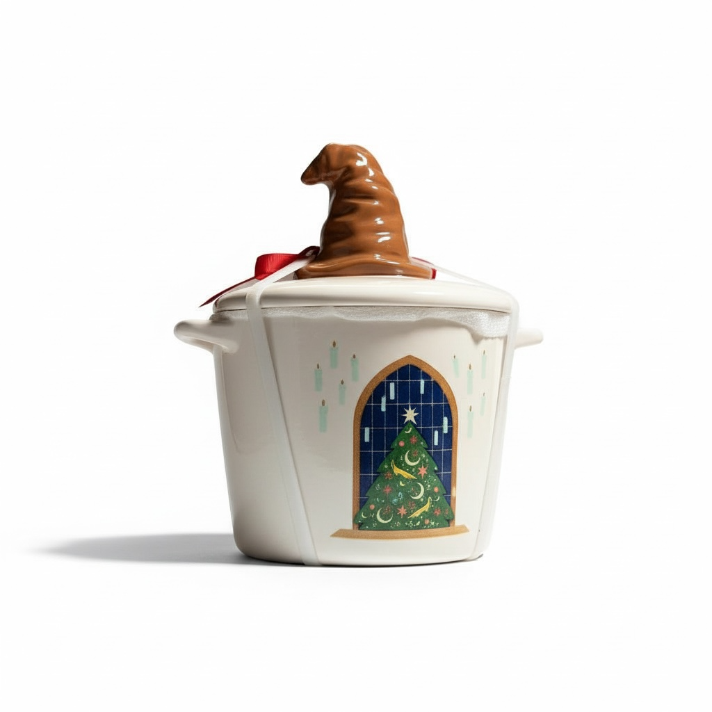 Tazón navideño Harry Potter con tapa de sombrero seleccionador