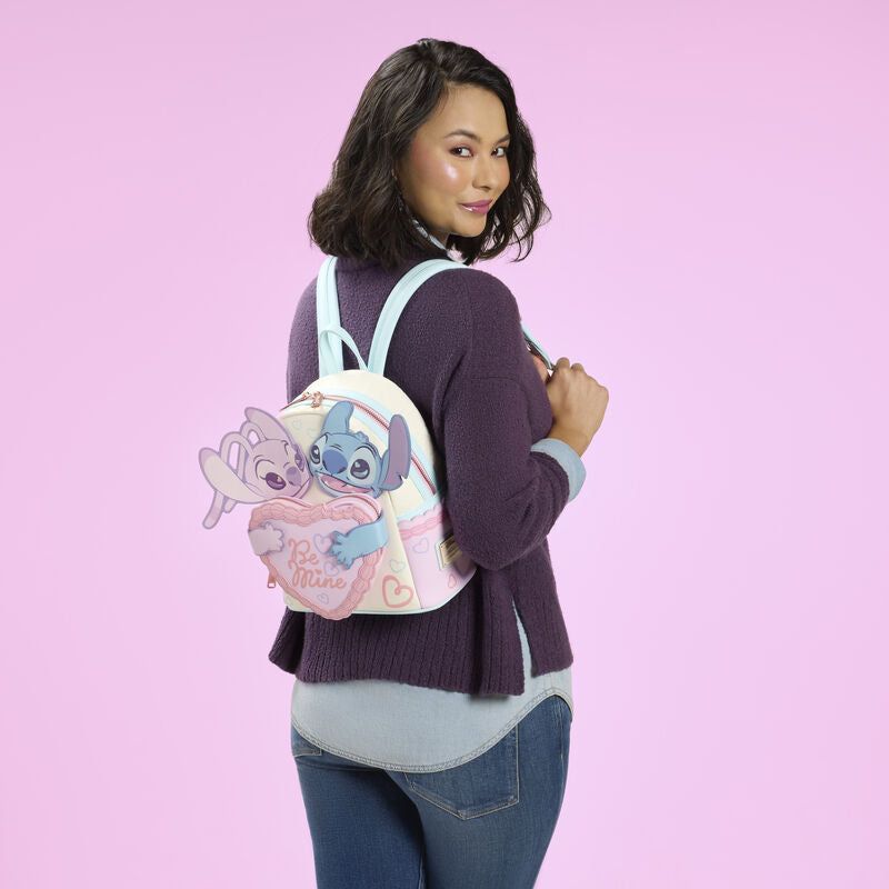 Mini Mochila Loungefly  Stitch & Angel Be Mine