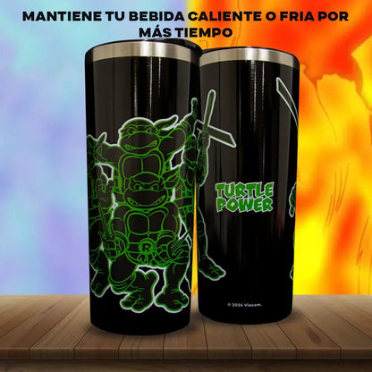 Termo Metálico Tortugas Ninja Negro - 591 ml