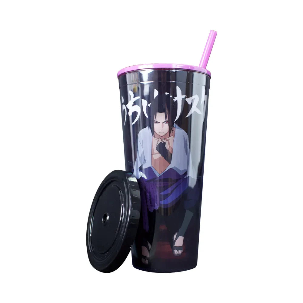 Vaso Con Popote Sasuke Uchiha 710 Ml