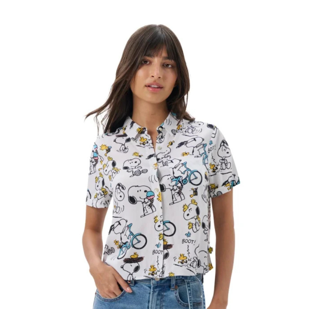 Camisa de Manga Corta con Botones Snoopy - Peanuts