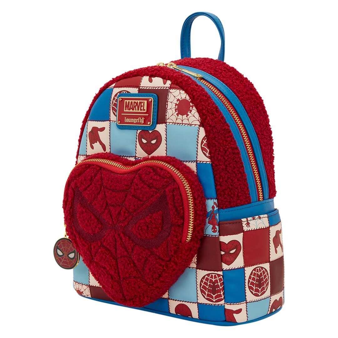 Mini Mochila Loungefly Marvel Spider-Man Sherpa Heart
