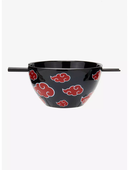 Bowl de Ramen Naruto Shippuden Akatsuki Clouds con palillos