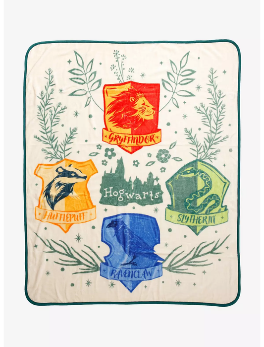Frazada Harry Potter Hogwarts Houses Botanical