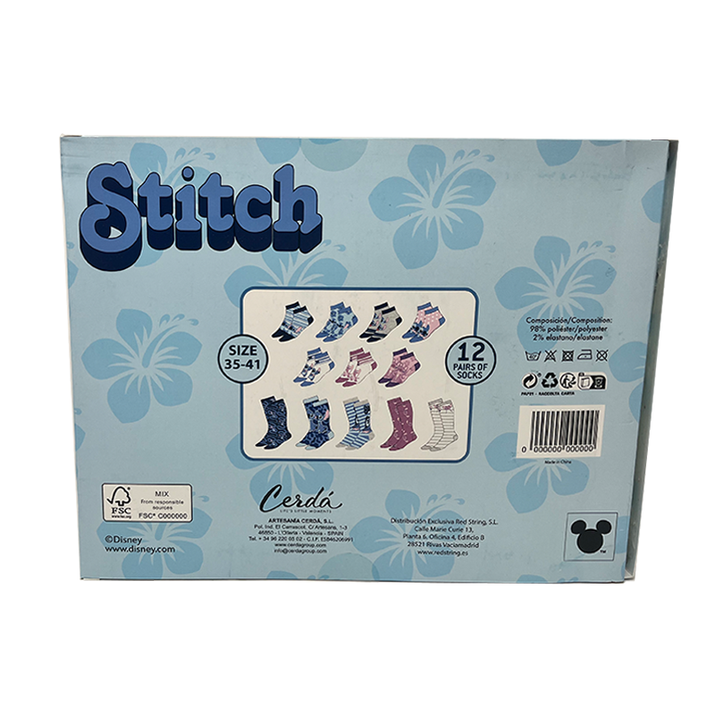 Caja Regalo 12 pares Calcetines Stitch