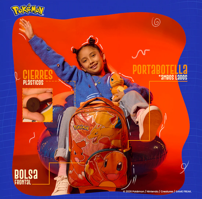Mochila Escolar de Pokémon Tipo Fuego Edición 05